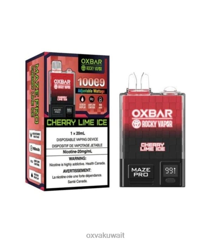 OXVA OXBAR MAZE PRO 10000 Oxva Puff جليد الكرز والجير R44NF28