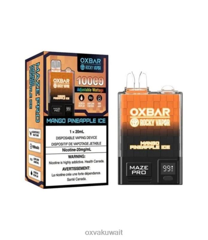 OXVA OXBAR MAZE PRO 10000 Oxva Vape Flavors مانجو أناناس مثلج R44NF29