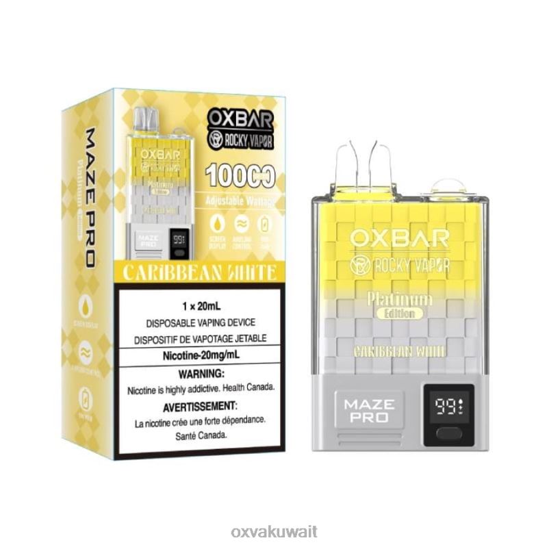 OXVA OXBAR MAZE PRO 10000 Oxva Vape Kuwait الكاريبي الأبيض R44NF14