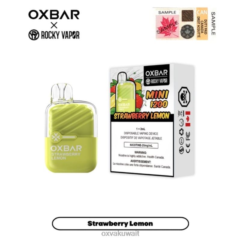 OXVA OXBAR MINI 1200 Oxva Vape Flavors الفراولة والليمون R44NF19