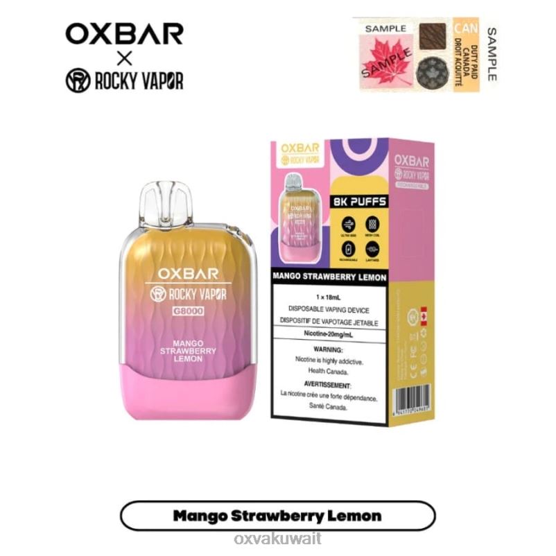 OXVA OXBAR G8000 Oxva Kit مانجو فراولة ليمون R44NF10